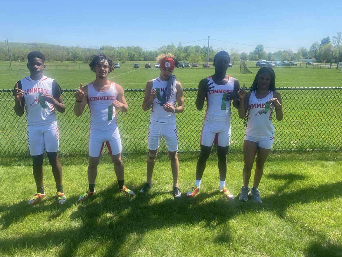 Youth track athletes at a meet